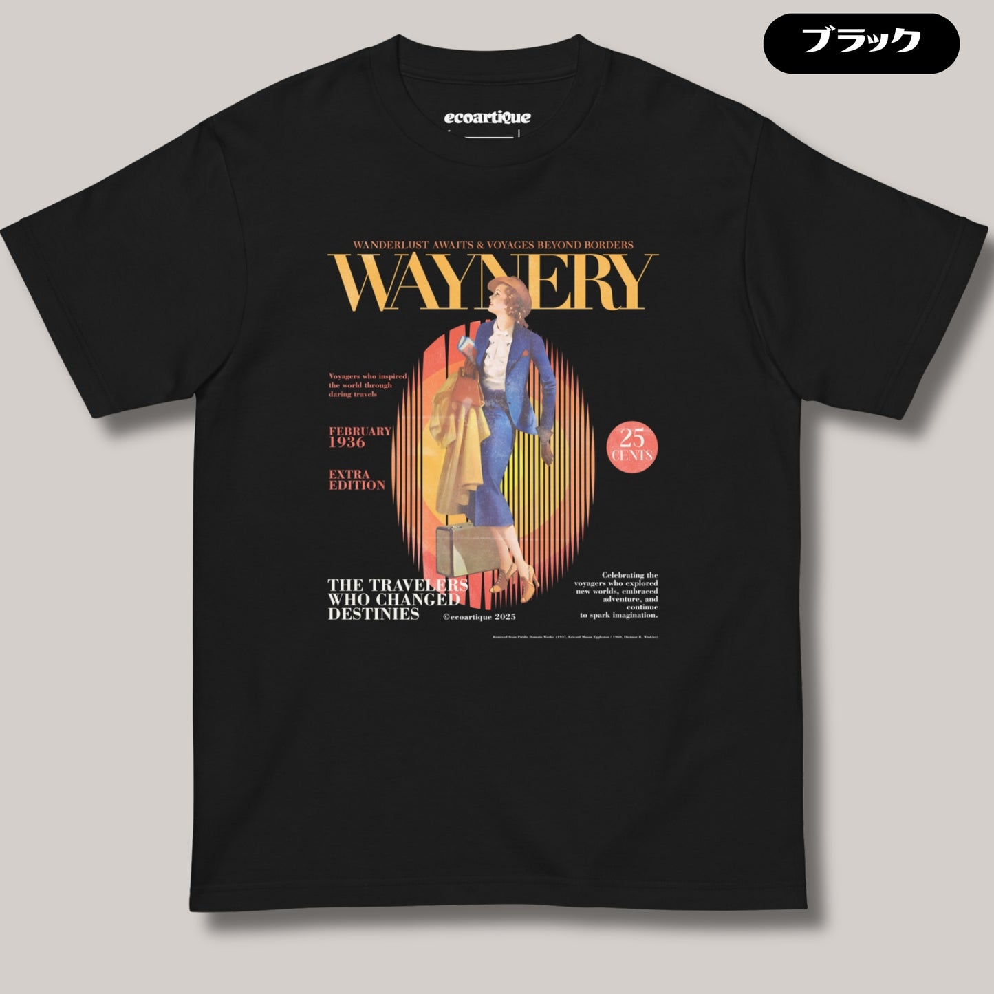 Tシャツ-DRY VINTAGE:Retro Souvenir | スタンダードミドルウェイトTシャツ | 男女兼用 | ユニセックス | WAYNERY