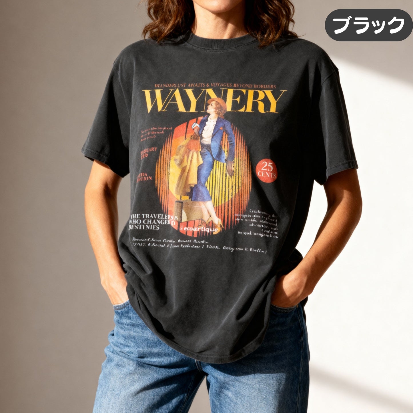 Tシャツ-DRY VINTAGE| ガーメントダイ ヘビーウエイトTシャツ| 男女兼用 | ユニセックス | WAYNERY-02