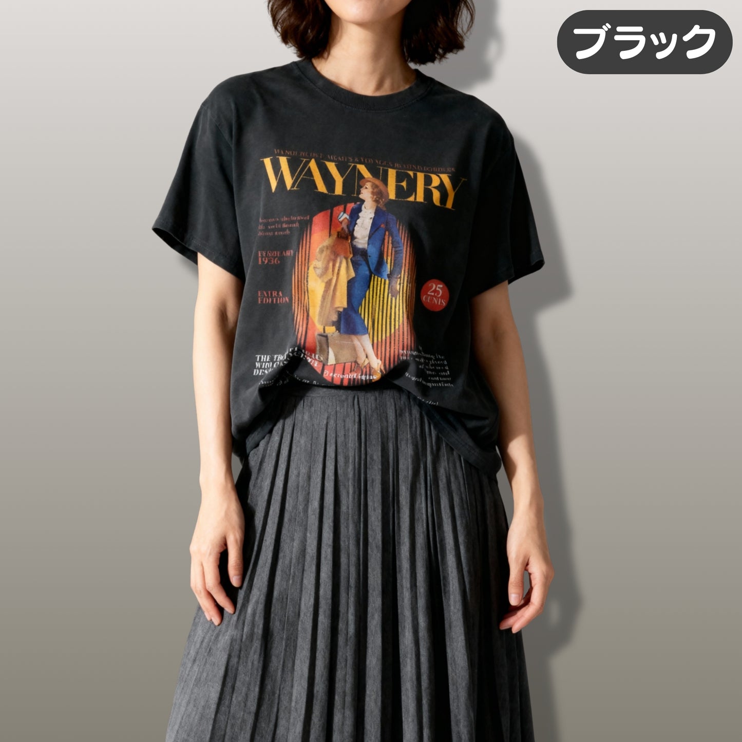 Tシャツ-DRY VINTAGE| ガーメントダイ ヘビーウエイトTシャツ| 男女兼用 | ユニセックス | WAYNERY-02