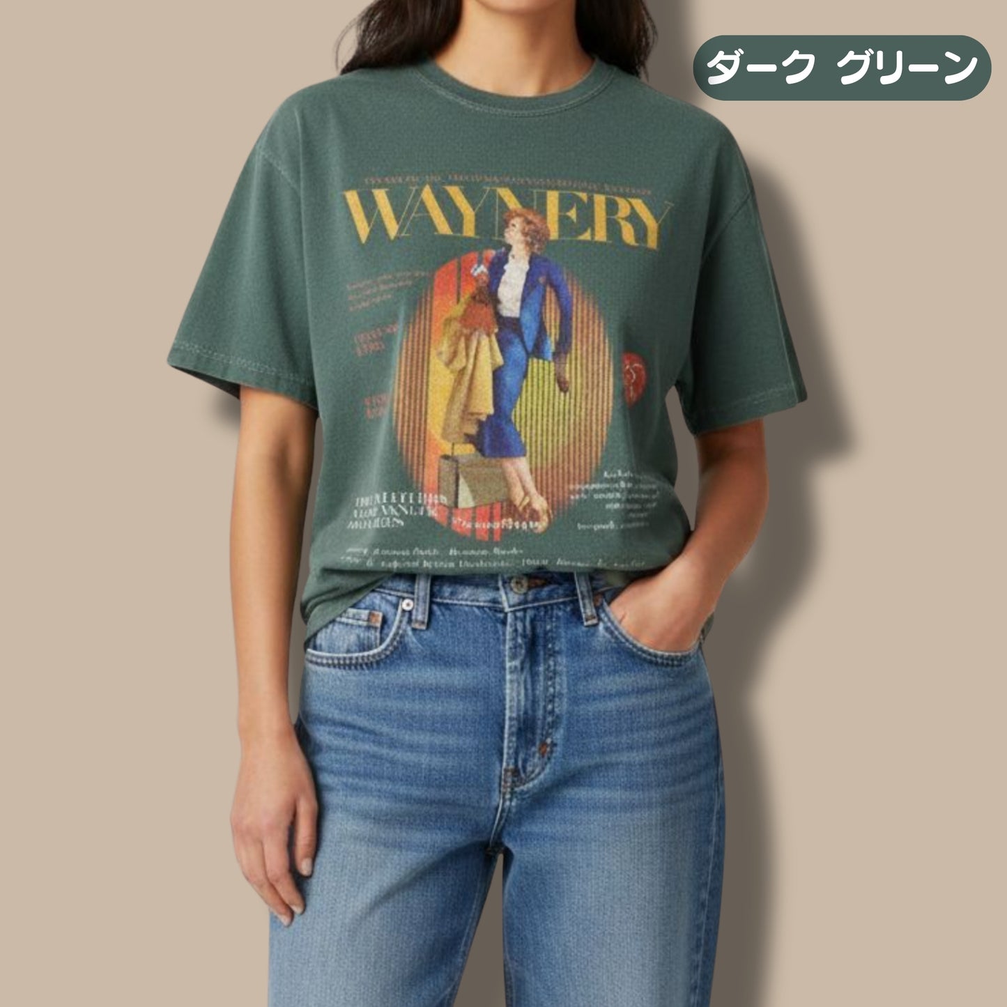 Tシャツ-DRY VINTAGE| ガーメントダイ ヘビーウエイトTシャツ| 男女兼用 | ユニセックス | WAYNERY-02
