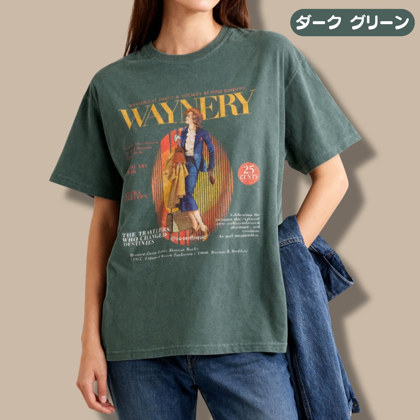 Tシャツ-DRY VINTAGE| ガーメントダイ ヘビーウエイトTシャツ| 男女兼用 | ユニセックス | WAYNERY-02