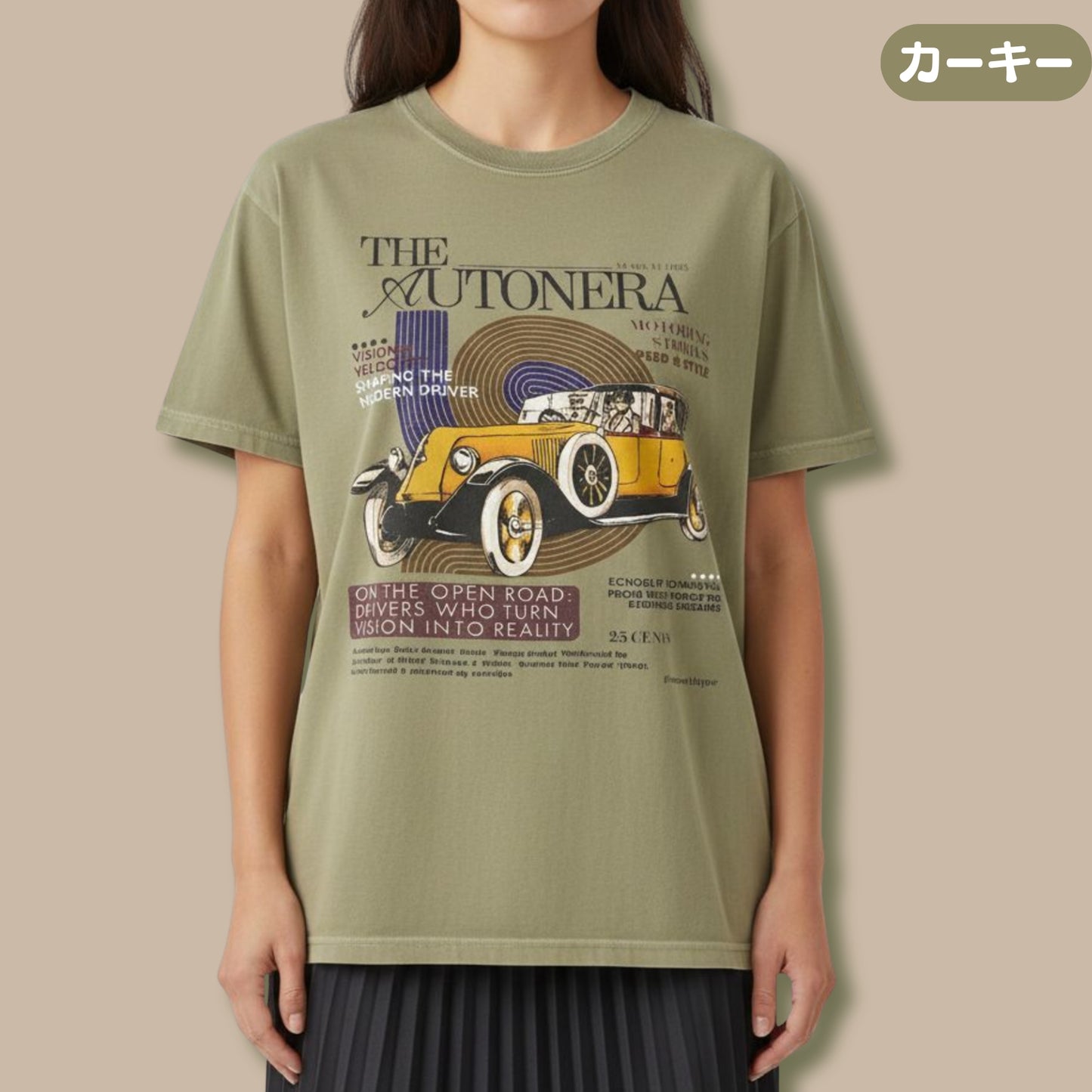 Tシャツ-DRY VINTAGE| ガーメントダイ ヘビーウエイトTシャツ| 男女兼用 | ユニセックス | AUTONERA−02