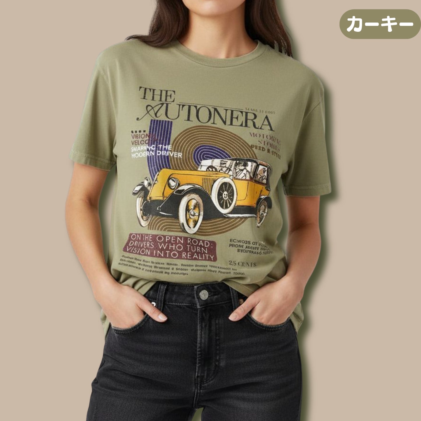 Tシャツ-DRY VINTAGE| ガーメントダイ ヘビーウエイトTシャツ| 男女兼用 | ユニセックス | AUTONERA−02