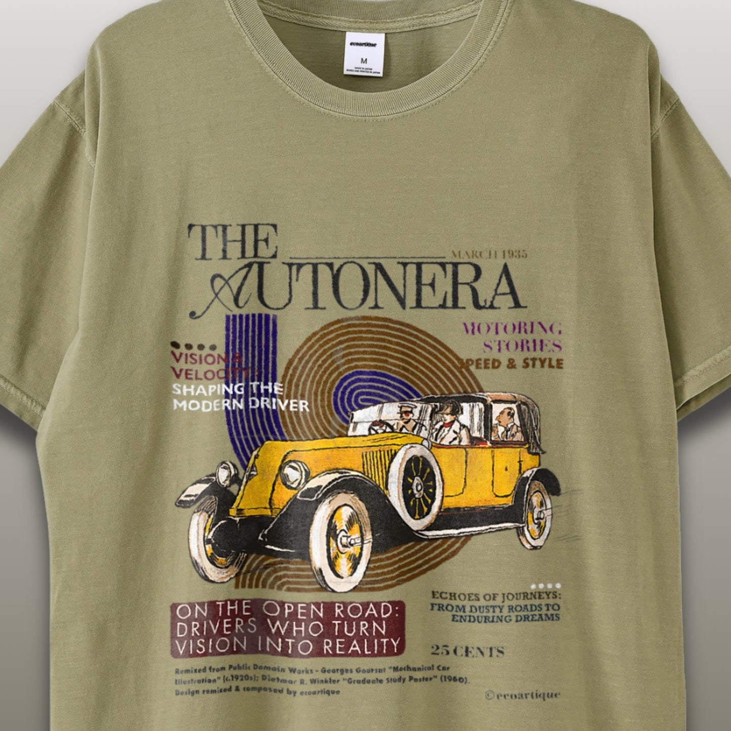 Tシャツ-DRY VINTAGE| ガーメントダイ ヘビーウエイトTシャツ| 男女兼用 | ユニセックス | AUTONERA−02