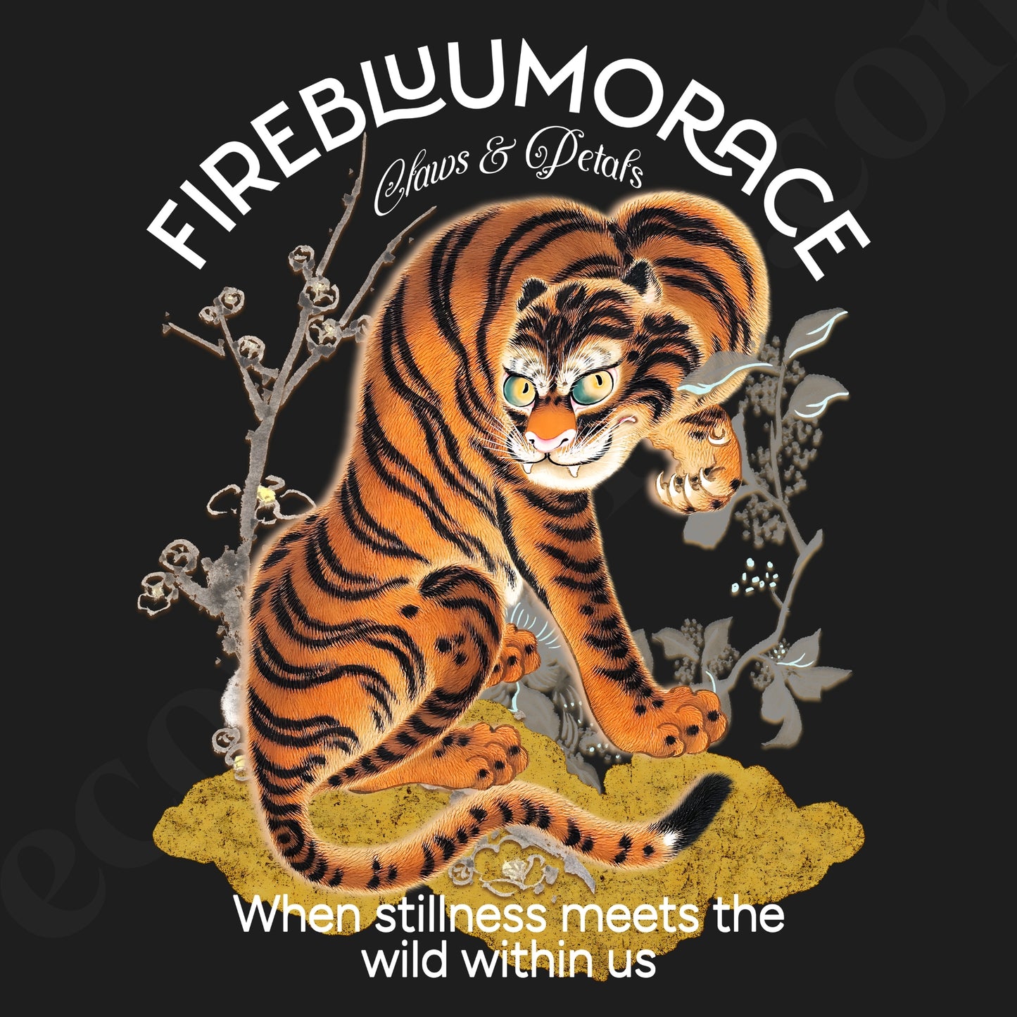 Tシャツ | スタンダードミドルウェイトTシャツ | 男女兼用 | ユニセックス | FIREBLOOM TRACE-Black