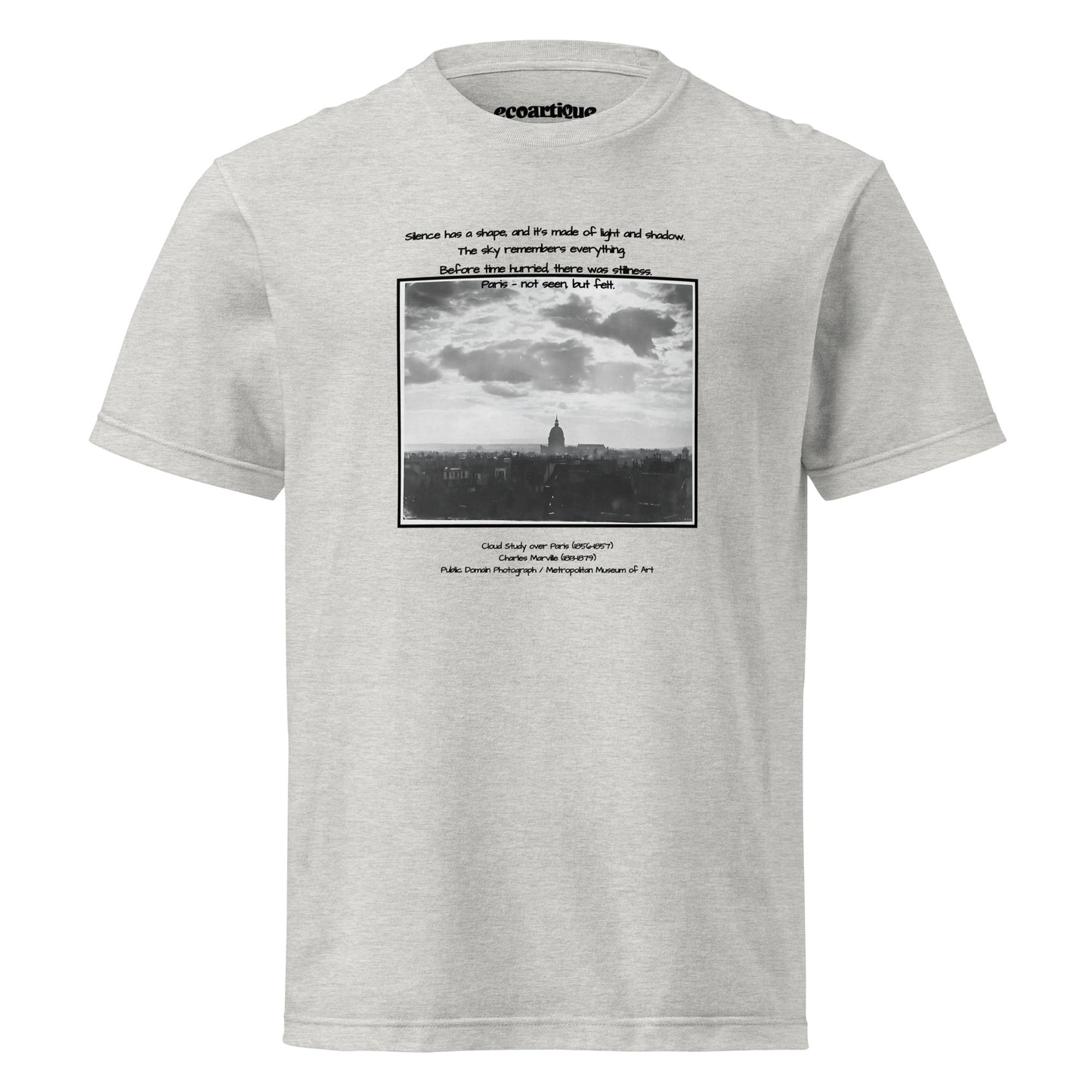 Tシャツ | スタンダードミドルウェイトTシャツ | 男女兼用 | ユニセックス | Cloud Study over Paris – Not Seen, but Felt-white version