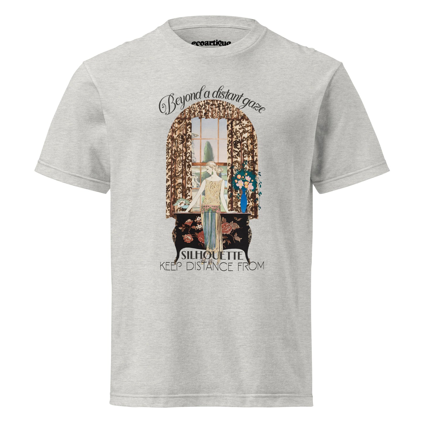 Tシャツ | スタンダードミドルウェイトTシャツ | 男女兼用 | ユニセックス | Silhouette—Keep Distance From-White