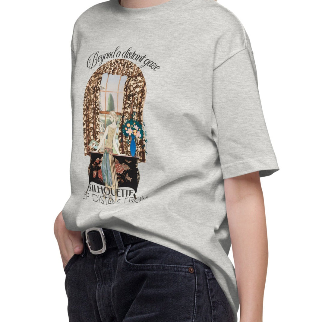 Tシャツ | スタンダードミドルウェイトTシャツ | 男女兼用 | ユニセックス | Silhouette—Keep Distance From-White