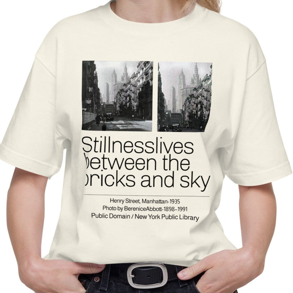 Tシャツ | スタンダードミドルウェイトTシャツ | 男女兼用 | ユニセックス | Stillness lives between the bricks and sky-white