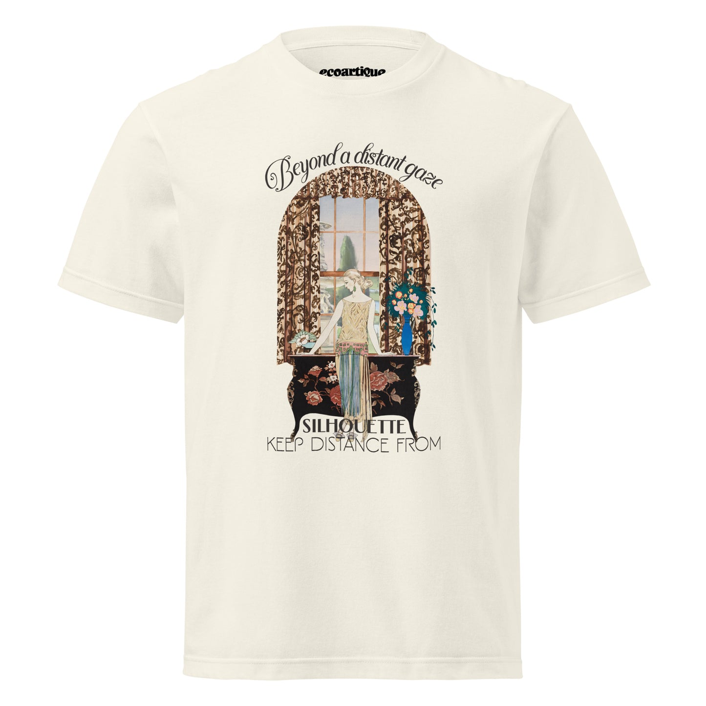 Tシャツ | スタンダードミドルウェイトTシャツ | 男女兼用 | ユニセックス | Silhouette—Keep Distance From-White