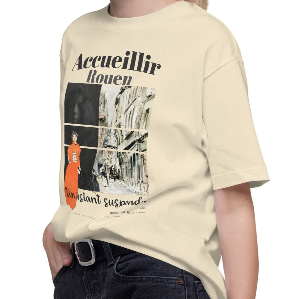 Tシャツ-DRY VINTAGE:Retro Souvenir | スタンダードミドルウェイトTシャツ | 男女兼用 | ユニセックス | Accueillir Rouen