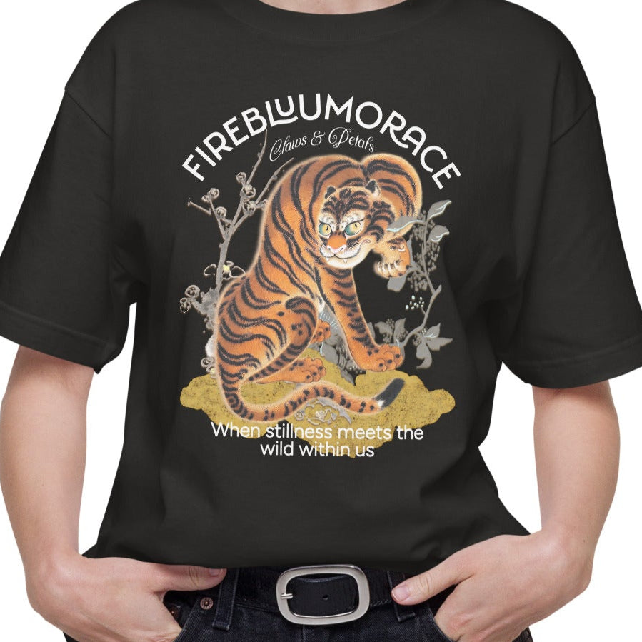 Tシャツ | スタンダードミドルウェイトTシャツ | 男女兼用 | ユニセックス | FIREBLOOM TRACE-Black