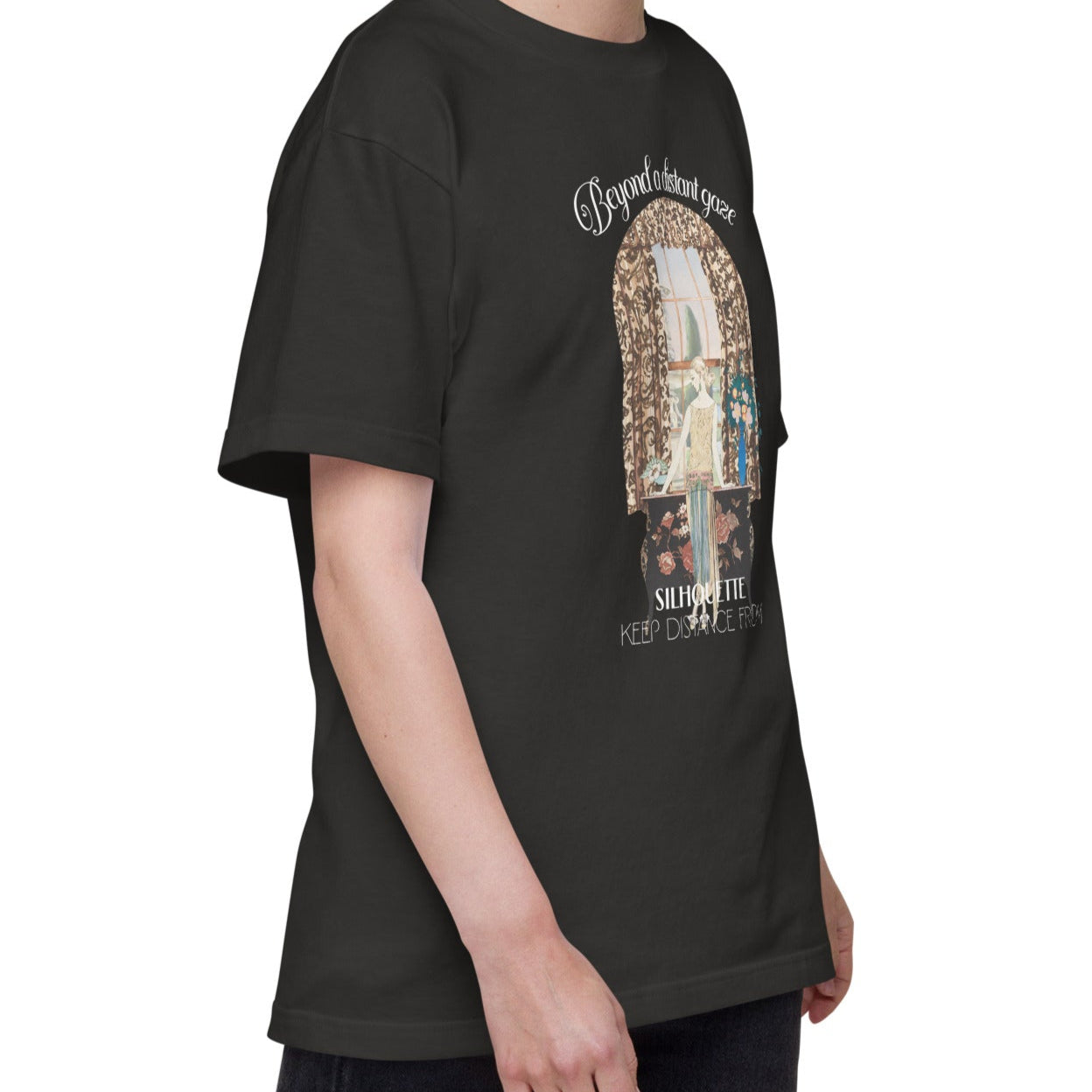 Tシャツ | スタンダードミドルウェイトTシャツ | 男女兼用 | ユニセックス | Beyond a Distant Gaze-Black