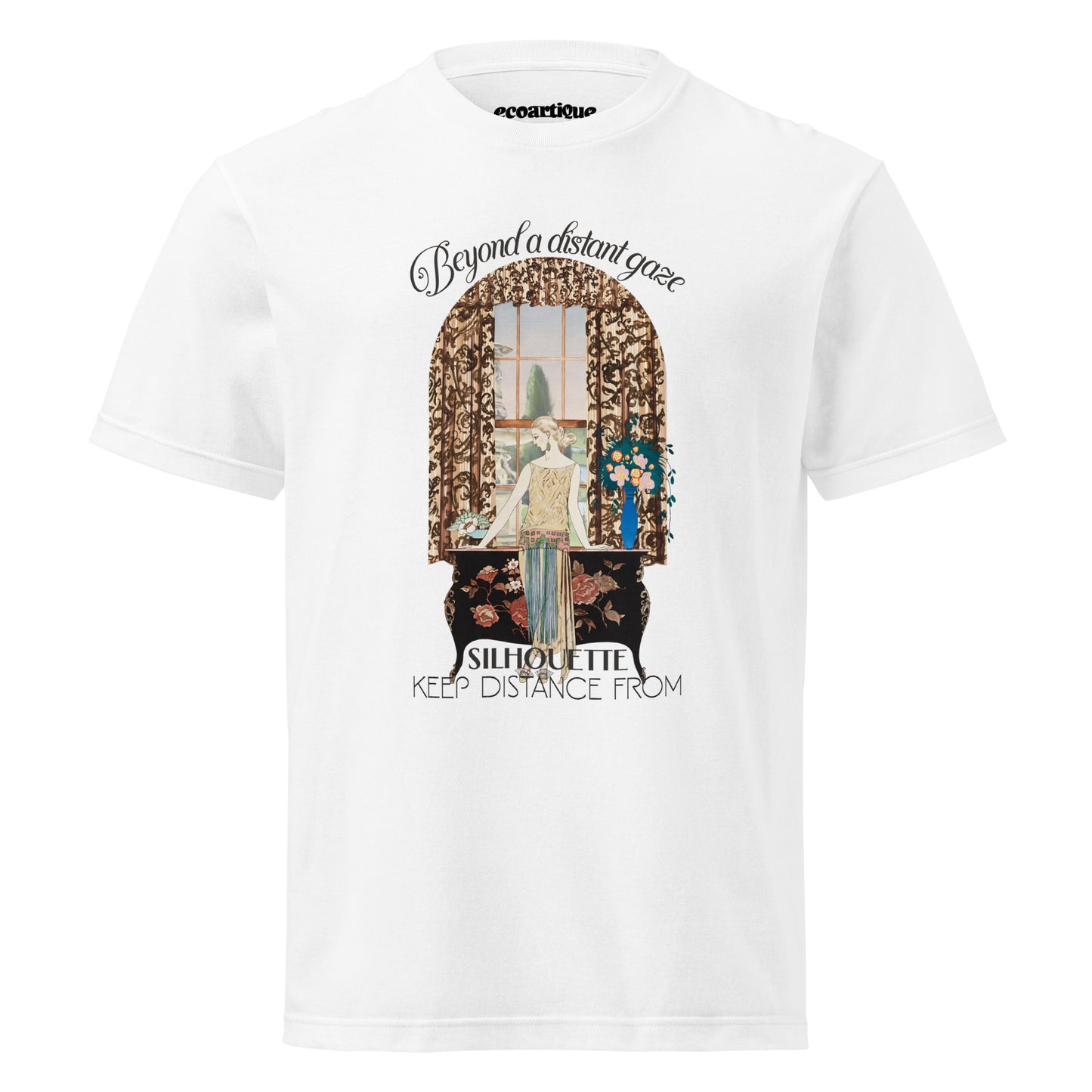 Tシャツ | スタンダードミドルウェイトTシャツ | 男女兼用 | ユニセックス | Silhouette—Keep Distance From-White