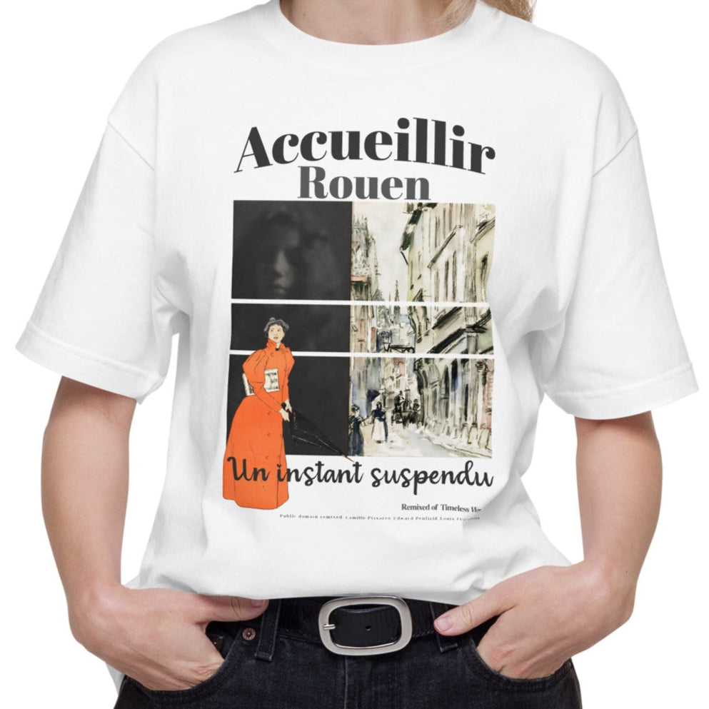 Tシャツ-DRY VINTAGE:Retro Souvenir | スタンダードミドルウェイトTシャツ | 男女兼用 | ユニセックス | Accueillir Rouen