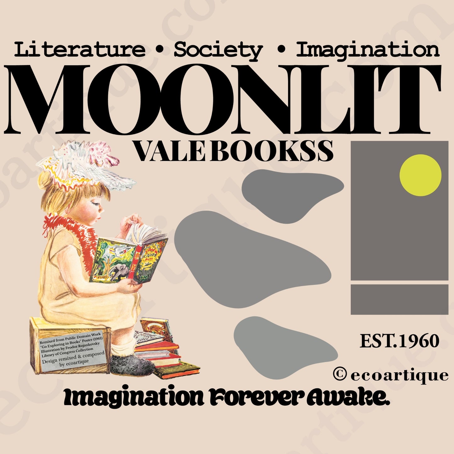 スウェット | ガーメントダイ裏起毛スウェット - 6.4オンス | Comfort Colors 1466 | 男女兼用 | ユニセックス | Moonlit Vale Bookss