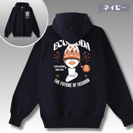 パーカー| 裏起毛 プレミアム Wジップアップ  サイドパネル- 12オンス  | 男女兼用 | ユニセックス | ECOMODA