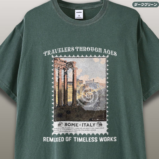Tシャツ | ガーメントダイ ヘビーウエイトTシャツ | 男女兼用 | ユニセックス | TRAVELERS THROUGH AGES