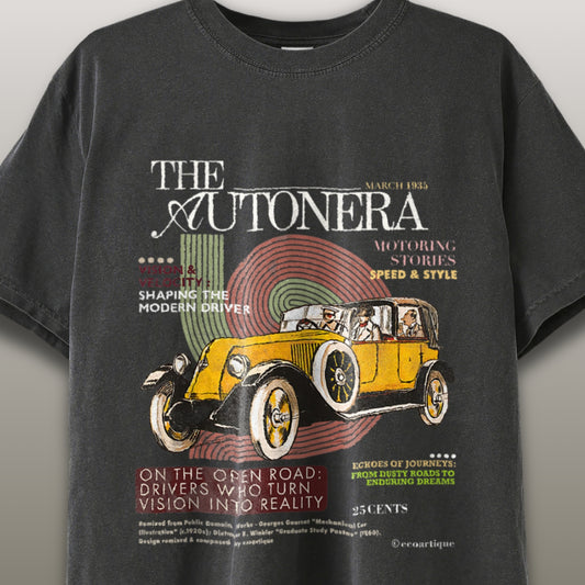 Tシャツ-DRY VINTAGE| ガーメントダイ ヘビーウエイトTシャツ| 男女兼用 | ユニセックス | AUTONERA−02