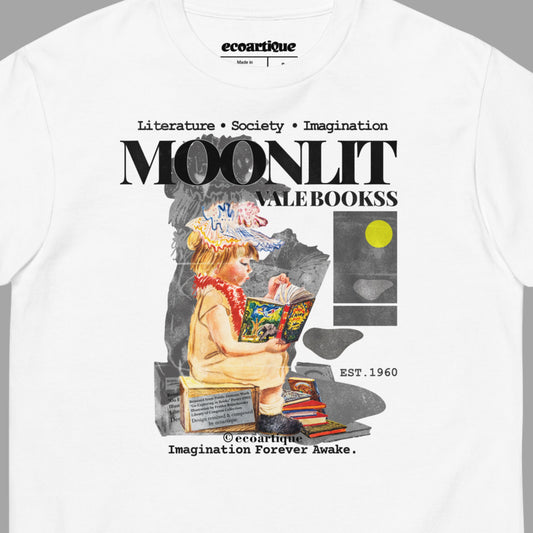 Tシャツ-DRY VINTAGE:Retro Souvenir  | スタンダードミドルウェイトTシャツ | 男女兼用 | ユニセックス | Moonlit Vale Bookss-white