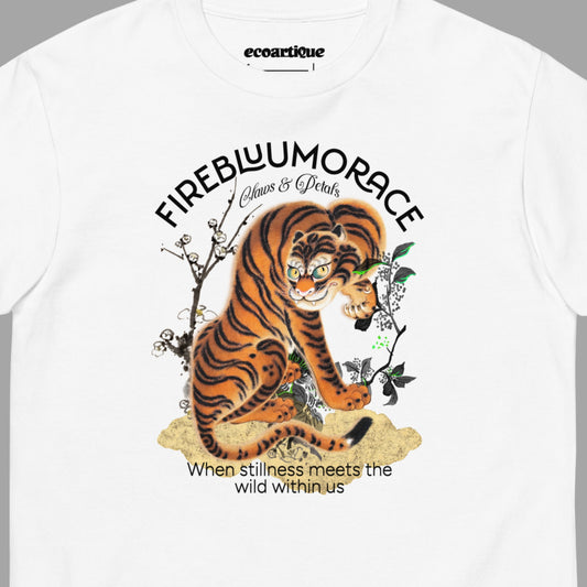 Tシャツ | スタンダードミドルウェイトTシャツ | 男女兼用 | ユニセックス | FIREBLOOM TRACE-White