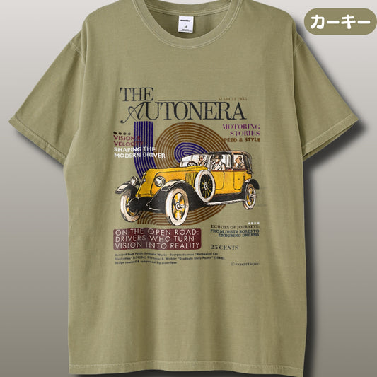 Tシャツ-DRY VINTAGE| ガーメントダイ ヘビーウエイトTシャツ| 男女兼用 | ユニセックス | AUTONERA−02