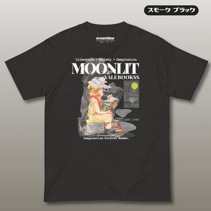 Tシャツ-DRY VINTAGE:Retro Souvenir  | スタンダードミドルウェイトTシャツ | 男女兼用 | ユニセックス | Moonlit Vale Bookss-Black