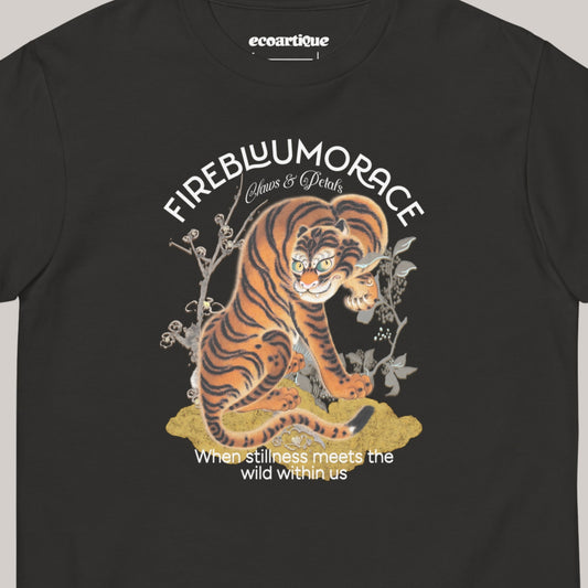 Tシャツ | スタンダードミドルウェイトTシャツ | 男女兼用 | ユニセックス | FIREBLOOM TRACE-Black