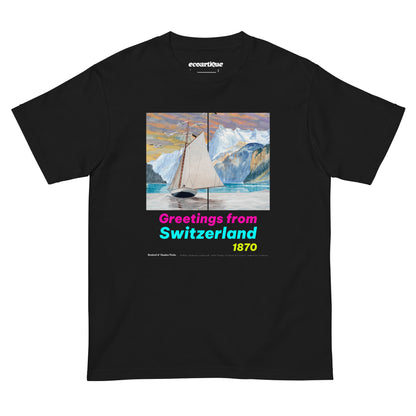 Tシャツ-DRY VINTAGE:Retro Souvenir  | スタンダードミドルウェイトTシャツ | 男女兼用 | ユニセックス | Greetings from Switzerland 1870