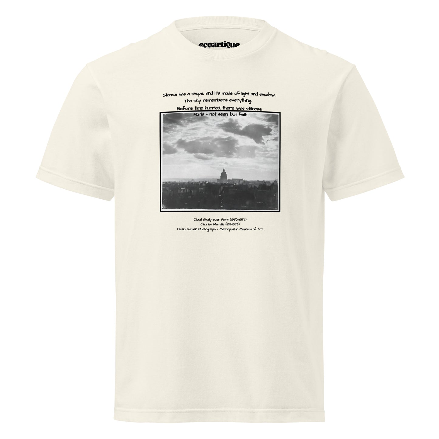 Tシャツ | スタンダードミドルウェイトTシャツ | 男女兼用 | ユニセックス | Cloud Study over Paris – Not Seen, but Felt-white version