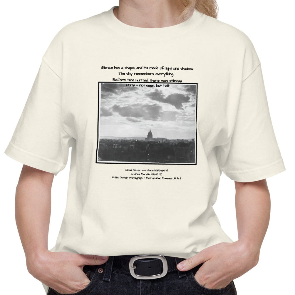 Tシャツ | スタンダードミドルウェイトTシャツ | 男女兼用 | ユニセックス | Cloud Study over Paris – Not Seen, but Felt-white version