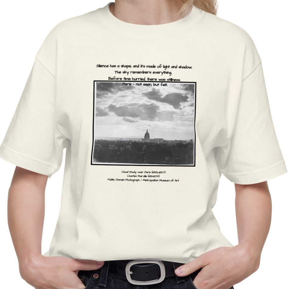 Tシャツ | スタンダードミドルウェイトTシャツ | 男女兼用 | ユニセックス | Cloud Study over Paris – Not Seen, but Felt-white version