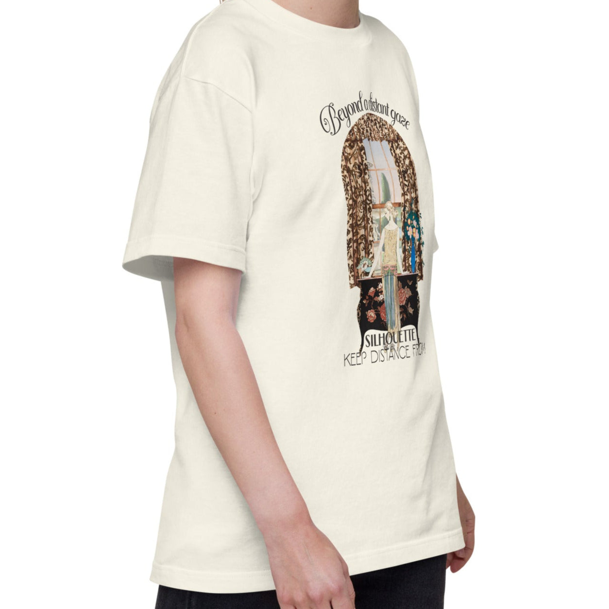 Tシャツ | スタンダードミドルウェイトTシャツ | 男女兼用 | ユニセックス | Silhouette—Keep Distance From-White