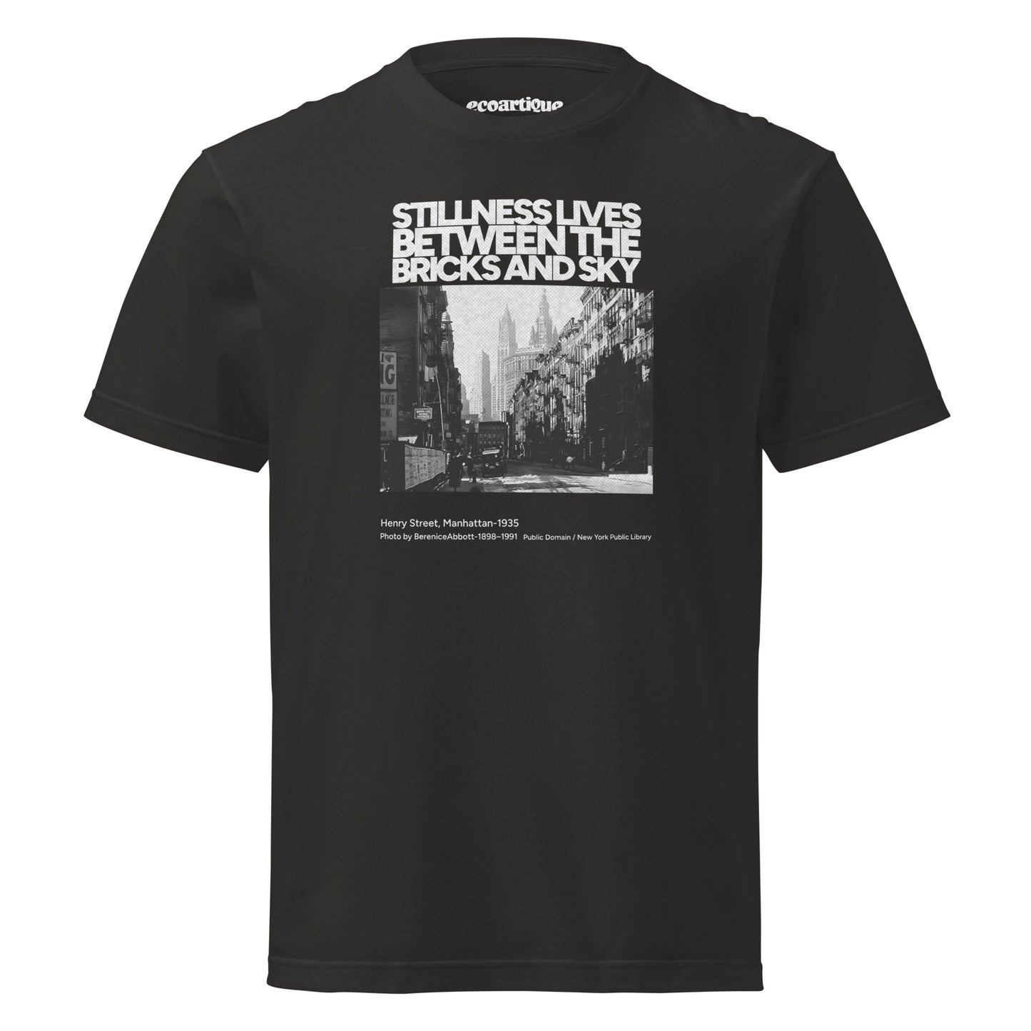 Tシャツ | スタンダードミドルウェイトTシャツ | 男女兼用 | ユニセックス | Stillness lives between the bricks and sky-smoky black