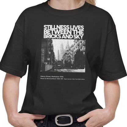 Tシャツ | スタンダードミドルウェイトTシャツ | 男女兼用 | ユニセックス | Stillness lives between the bricks and sky-smoky black
