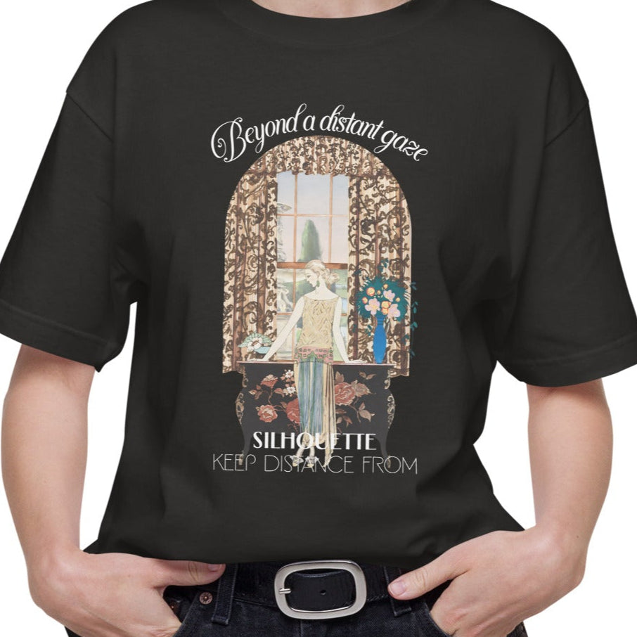 Tシャツ | スタンダードミドルウェイトTシャツ | 男女兼用 | ユニセックス | Beyond a Distant Gaze-Black