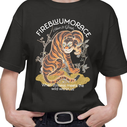 Tシャツ | スタンダードミドルウェイトTシャツ | 男女兼用 | ユニセックス | FIREBLOOM TRACE-Black