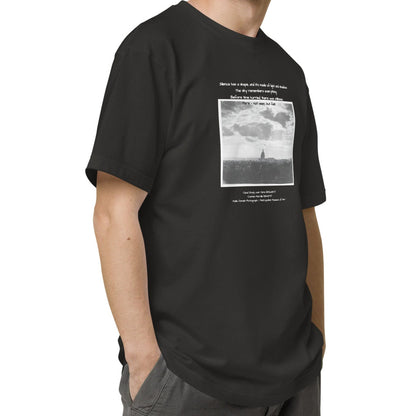 シャツ | スタンダードミドルウェイトTシャツ | 男女兼用 | ユニセックス | Cloud Study over Paris – Not Seen, but Felt-bsmoky black version