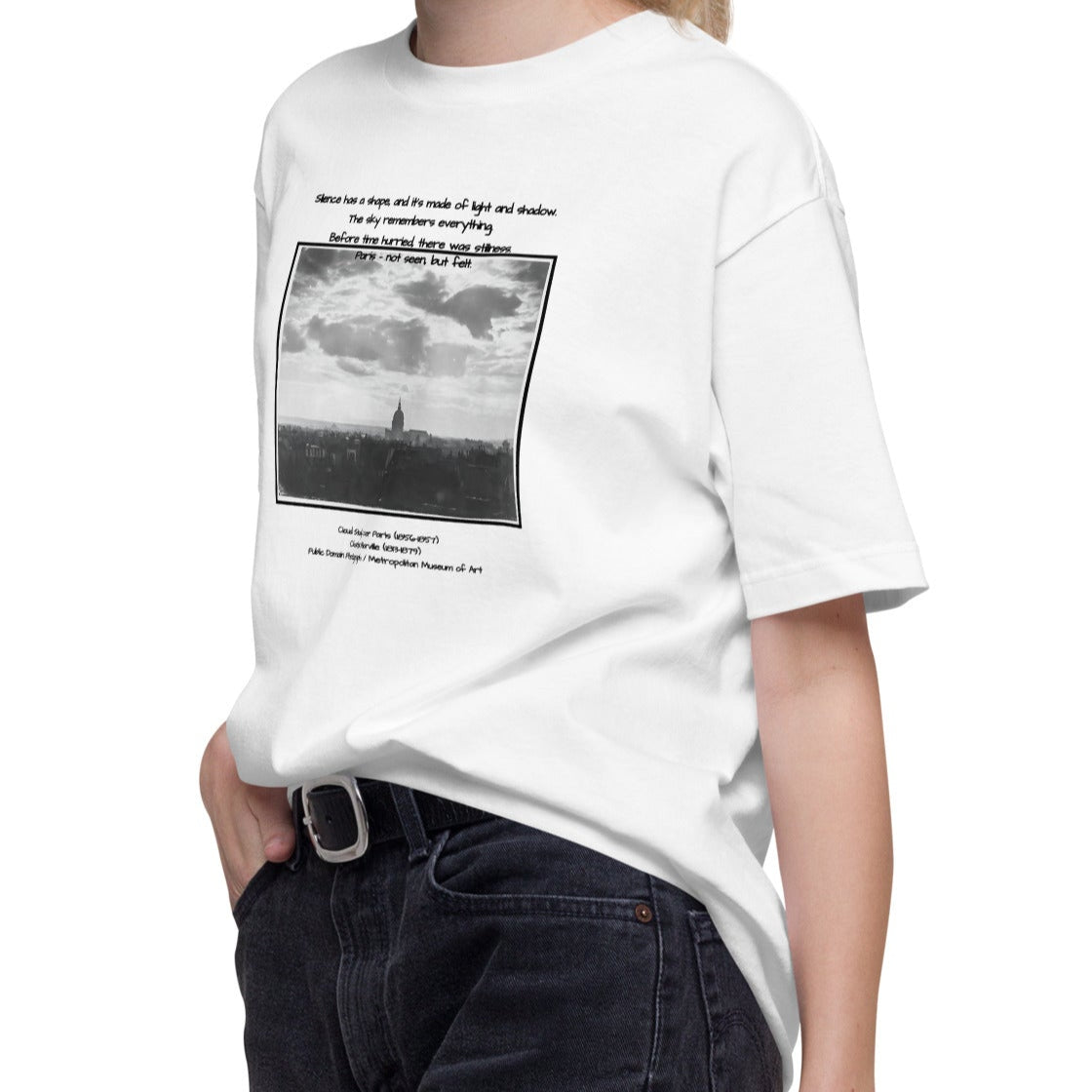 Tシャツ | スタンダードミドルウェイトTシャツ | 男女兼用 | ユニセックス | Cloud Study over Paris – Not Seen, but Felt-white version